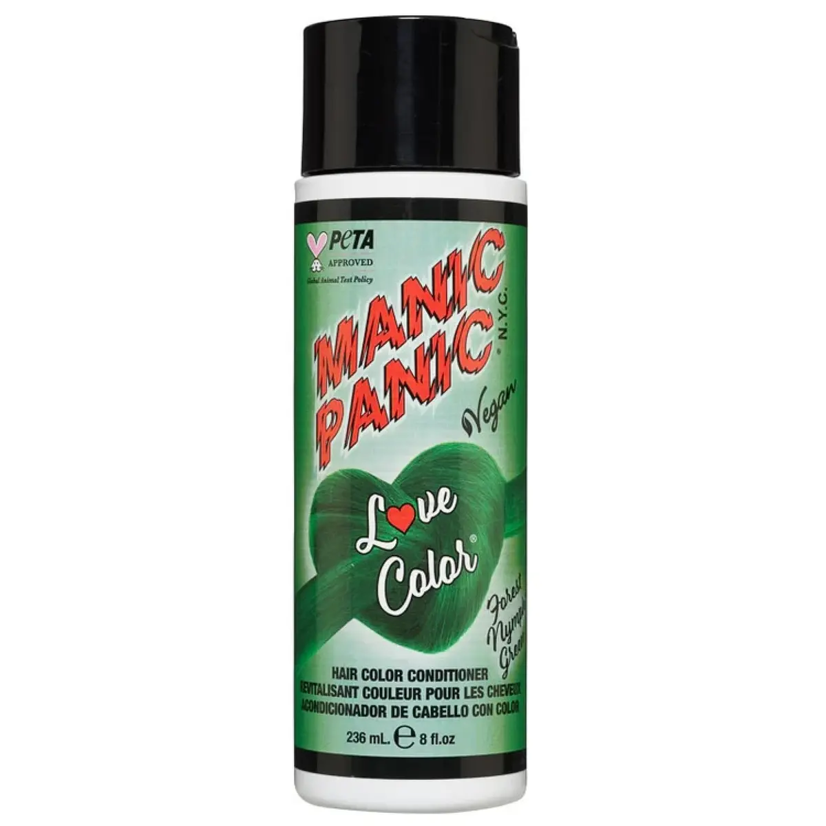 Manic Panic Love Color Depositing Conditioner, Forest Nymph Green, 8oz | Nourishes & Refreshes Semi-Permanent Shades - main product image
