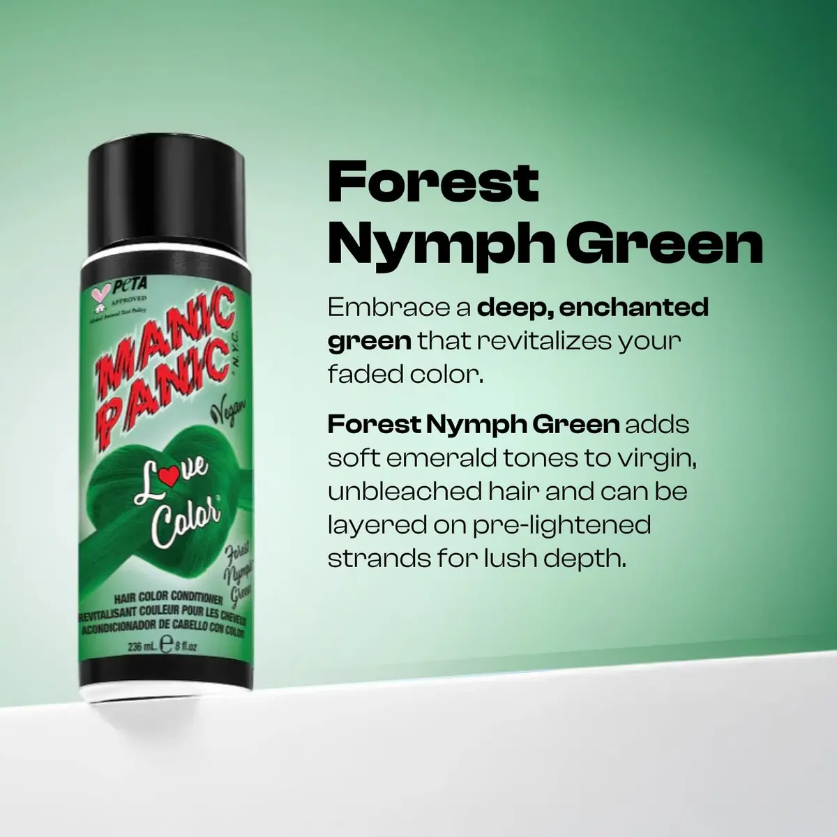 Manic Panic Love Color Depositing Conditioner, Forest Nymph Green, 8oz | Nourishes & Refreshes Semi-Permanent Shades - view 2