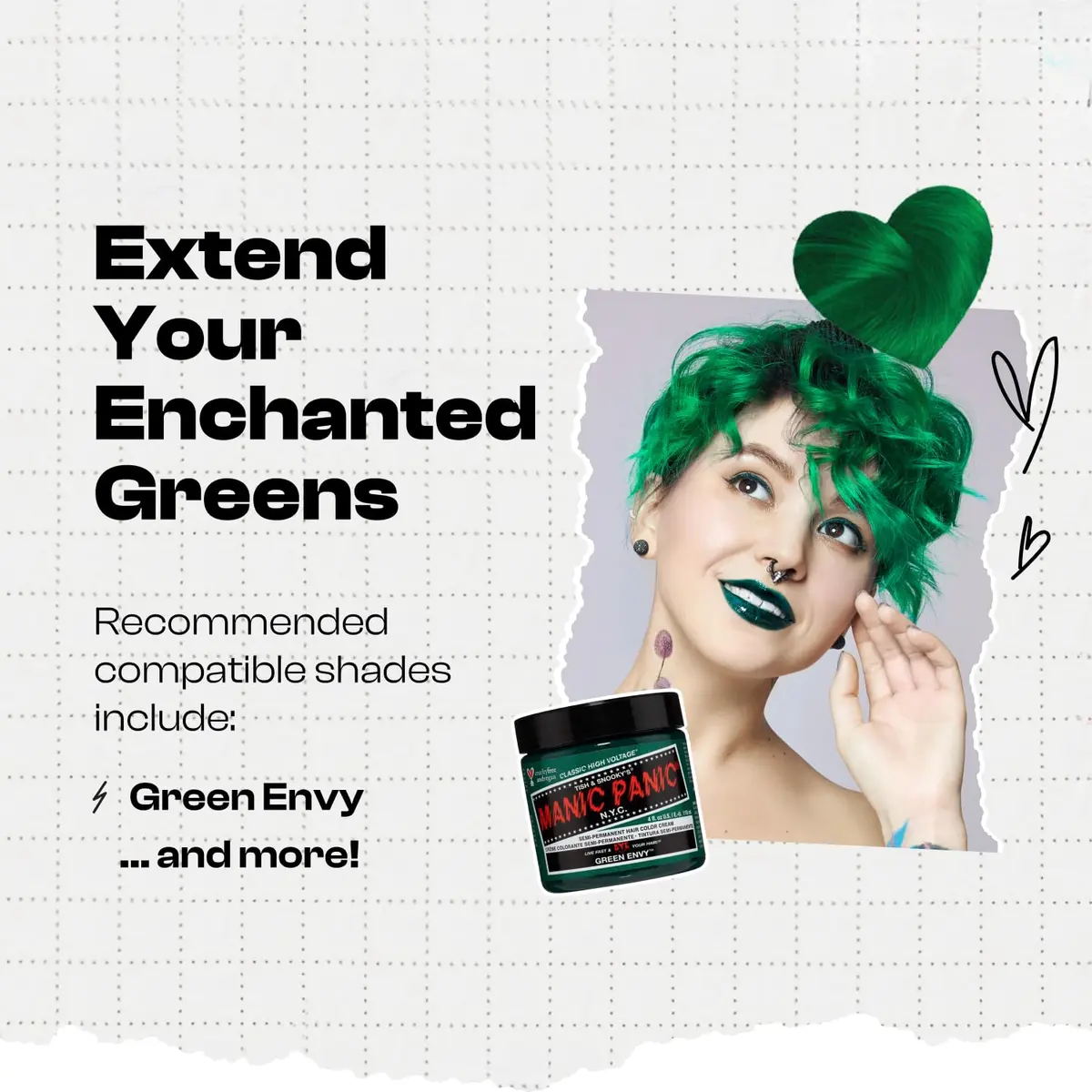 Manic Panic Love Color Depositing Conditioner, Forest Nymph Green, 8oz | Nourishes & Refreshes Semi-Permanent Shades - view 3