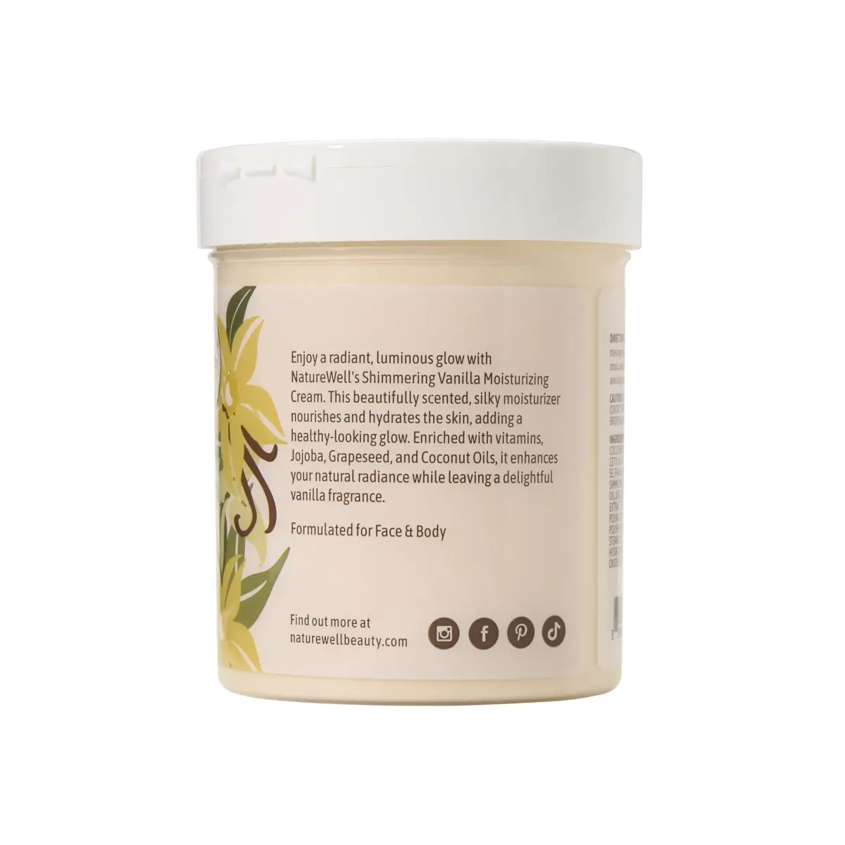 NATURE WELL Shimmering Vanilla Hydrate & Glow Moisturizing Cream 473ml (16 Oz) | Illuminating Hydration with Vitamins & Oils - view 2
