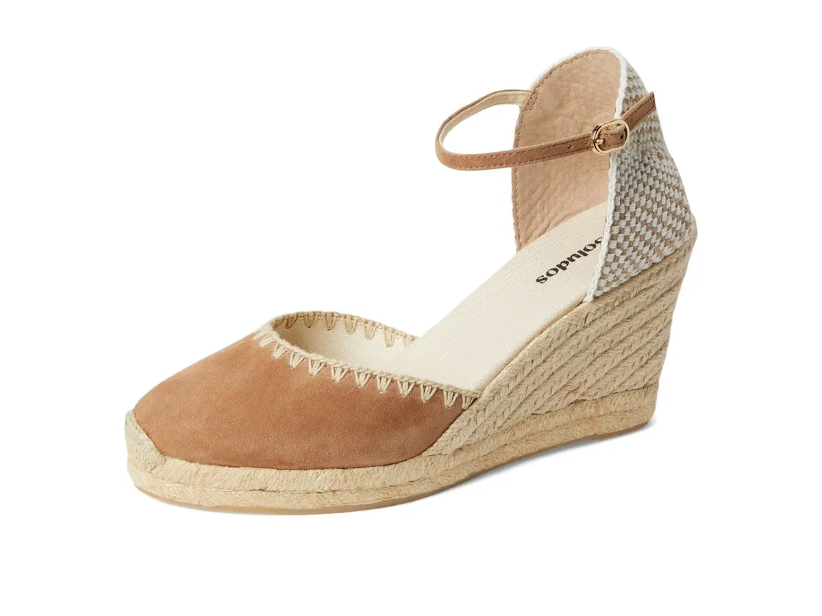 Soludos Marseille Wedge Espadrille 8 Medium | Organic Cotton & Suede, 3.5in Wedge - view 7