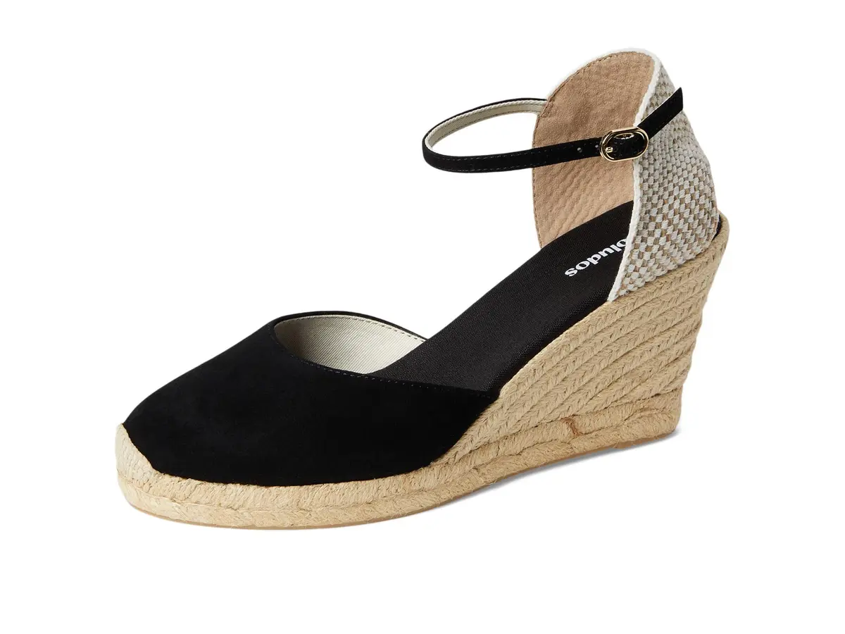Soludos Marseille Wedge Espadrille 3.5 in Suede Black | Timeless Spanish Style with Modern Twist - view 7
