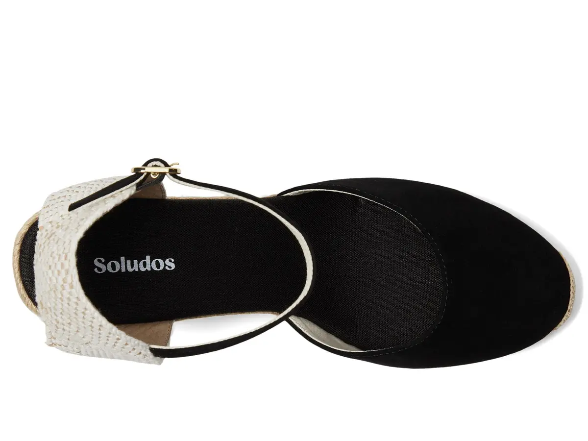 Soludos Marseille Wedge Espadrille 3.5 in Suede Black | Timeless Spanish Style with Modern Twist - view 2