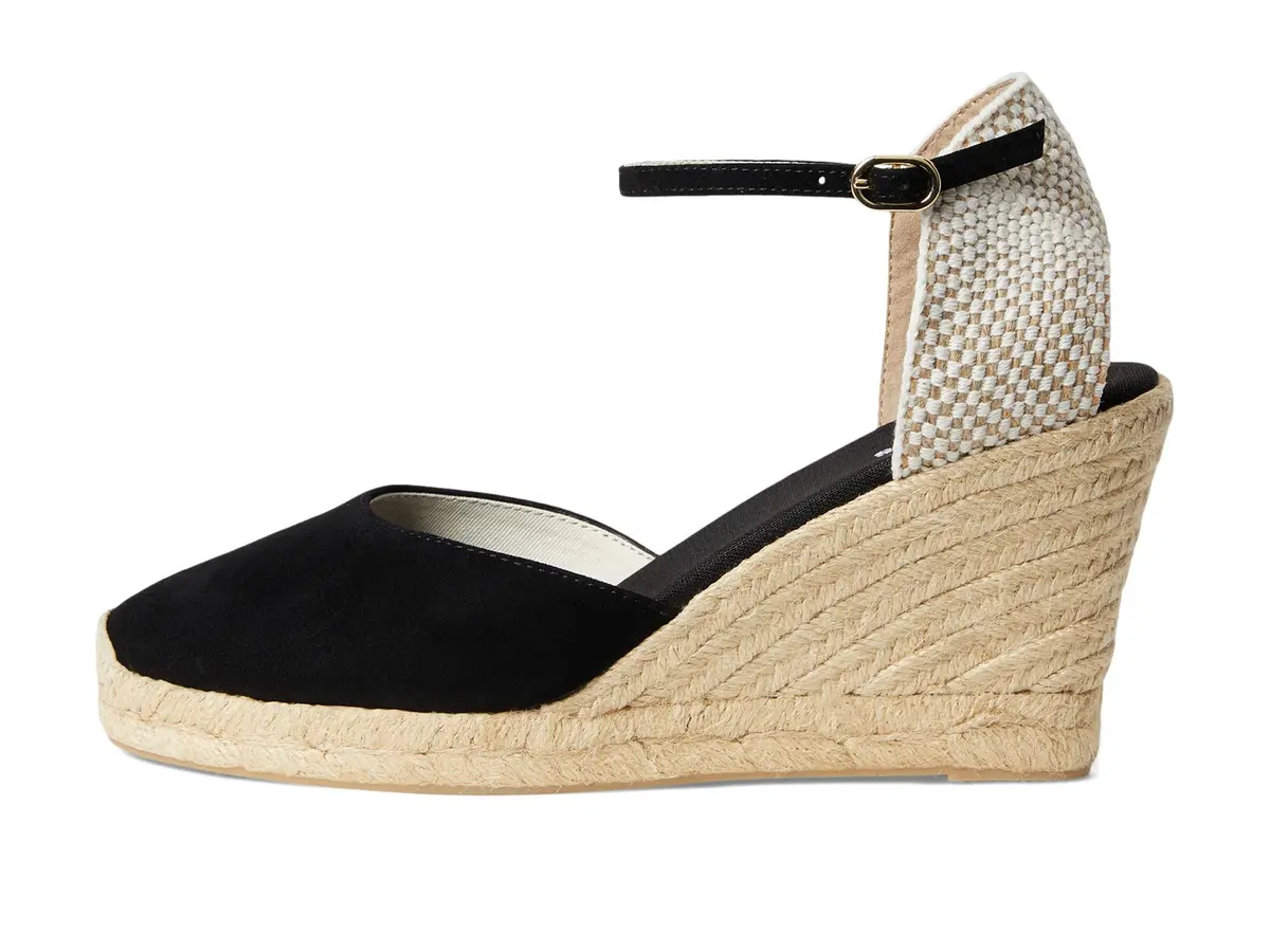 Soludos Marseille Wedge Espadrille 3.5 in Suede Black | Timeless Spanish Style with Modern Twist - view 4