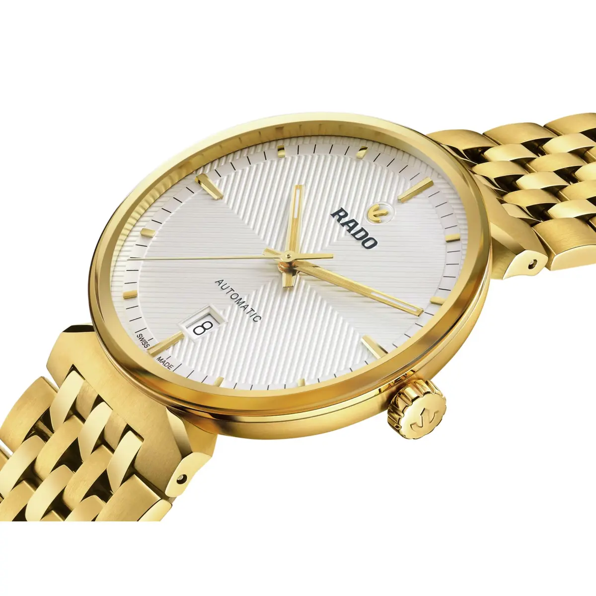 Rado Florence Open Heart Unisex Swiss Automatic Watch 39mm Silver-White Dial Gold Stainless Steel Bracelet - view 2