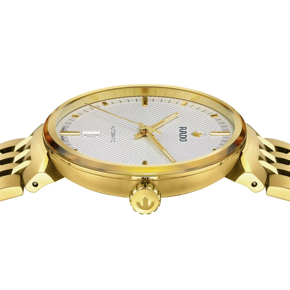 Rado Florence Open Heart Unisex Swiss Automatic Watch 39mm Silver-White Dial Gold Stainless Steel Bracelet - view 3