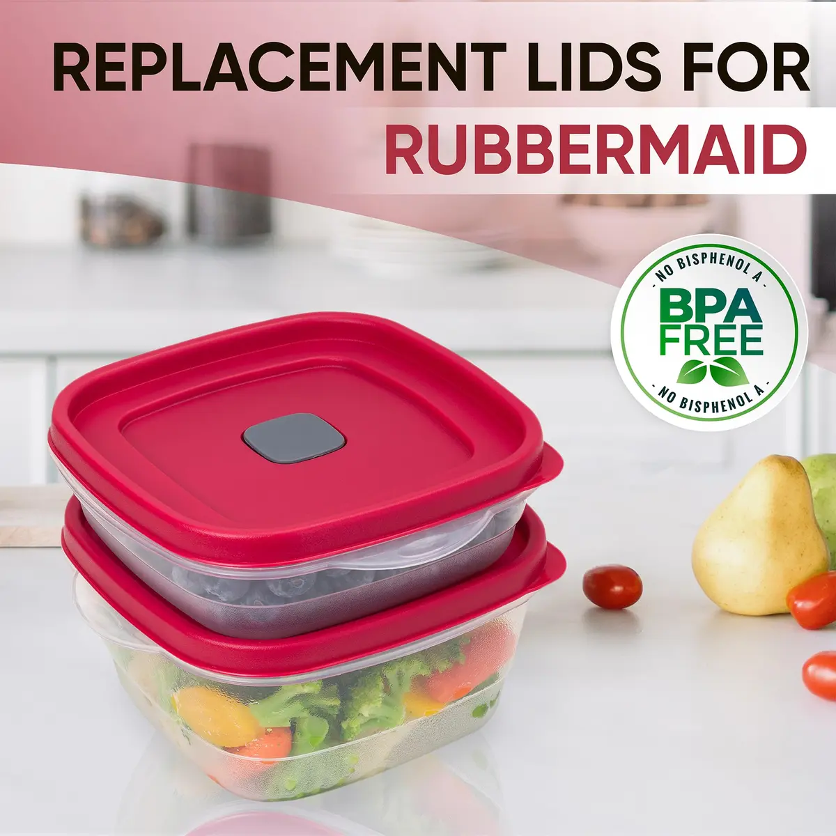 MRX Solutions Replacement Vented Lids for Rubbermaid 3, 5 & 7-Cup Food Storage Containers | BPA-Free, 6 7/8 Inches - view 5