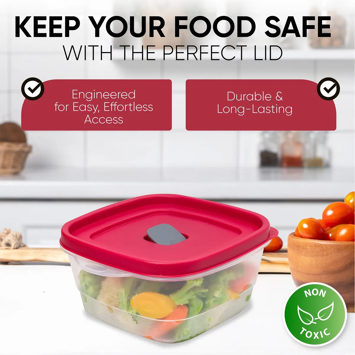 MRX Solutions Replacement Vented Lids for Rubbermaid 3, 5 & 7-Cup Food Storage Containers | BPA-Free, 6 7/8 Inches - view 6