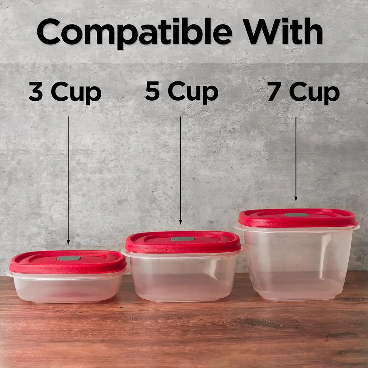 MRX Solutions Replacement Vented Lids for Rubbermaid 3, 5 & 7-Cup Food Storage Containers | BPA-Free, 6 7/8 Inches - view 3