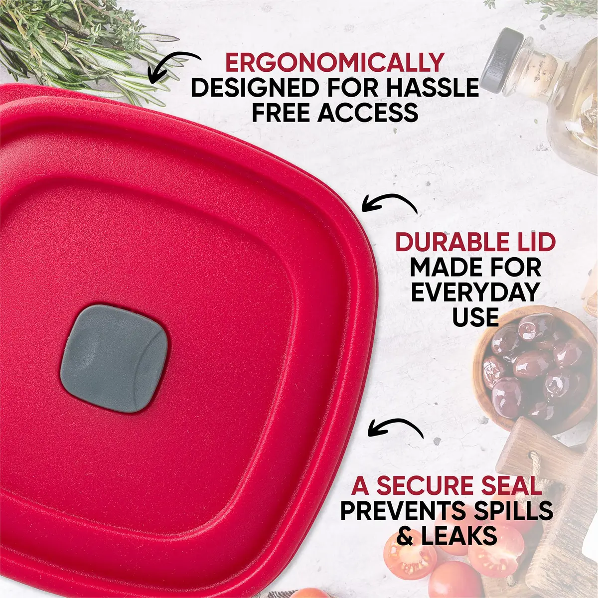 MRX Solutions Replacement Vented Lids for Rubbermaid 3, 5 & 7-Cup Food Storage Containers | BPA-Free, 6 7/8 Inches - view 4