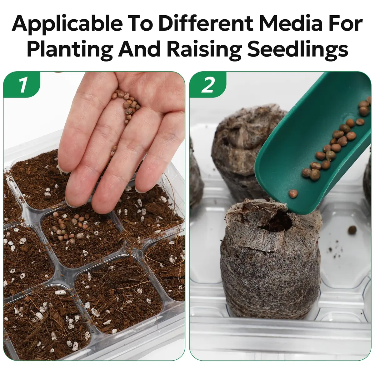 MIXC 10 Pack Seed Starter Tray Kit with Humidity Dome & 120 Cells | Reusable Seedling Propagation Trays with Drainage & Adjustable Vent - view 6