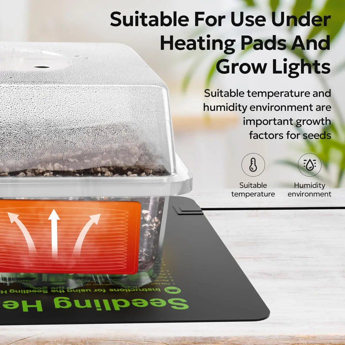 MIXC 10 Pack Seed Starter Tray Kit with Humidity Dome & 120 Cells | Reusable Seedling Propagation Trays with Drainage & Adjustable Vent - view 2