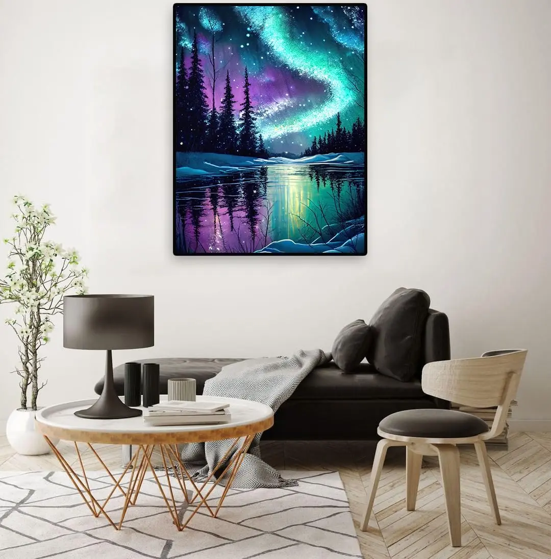 Paintcolor Starry Night Beginner Stamped Cross Stitch Kit 30cm x 40cm | Easy Art Craft for Adults & Kids - view 6