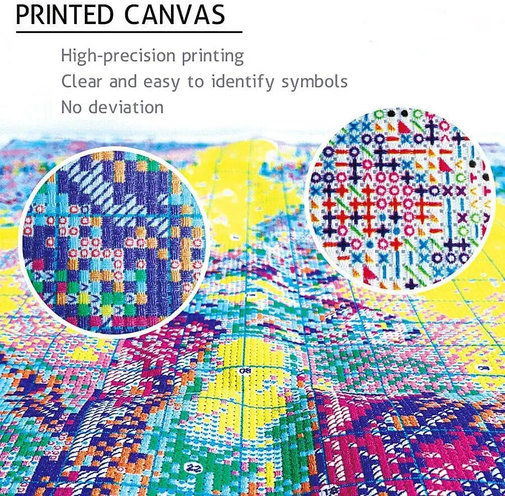 Paintcolor Starry Night Beginner Stamped Cross Stitch Kit 30cm x 40cm | Easy Art Craft for Adults & Kids - view 7