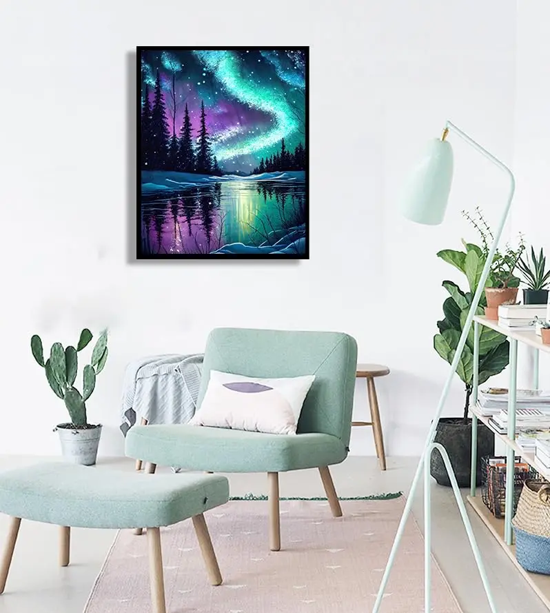Paintcolor Starry Night Beginner Stamped Cross Stitch Kit 30cm x 40cm | Easy Art Craft for Adults & Kids - view 4