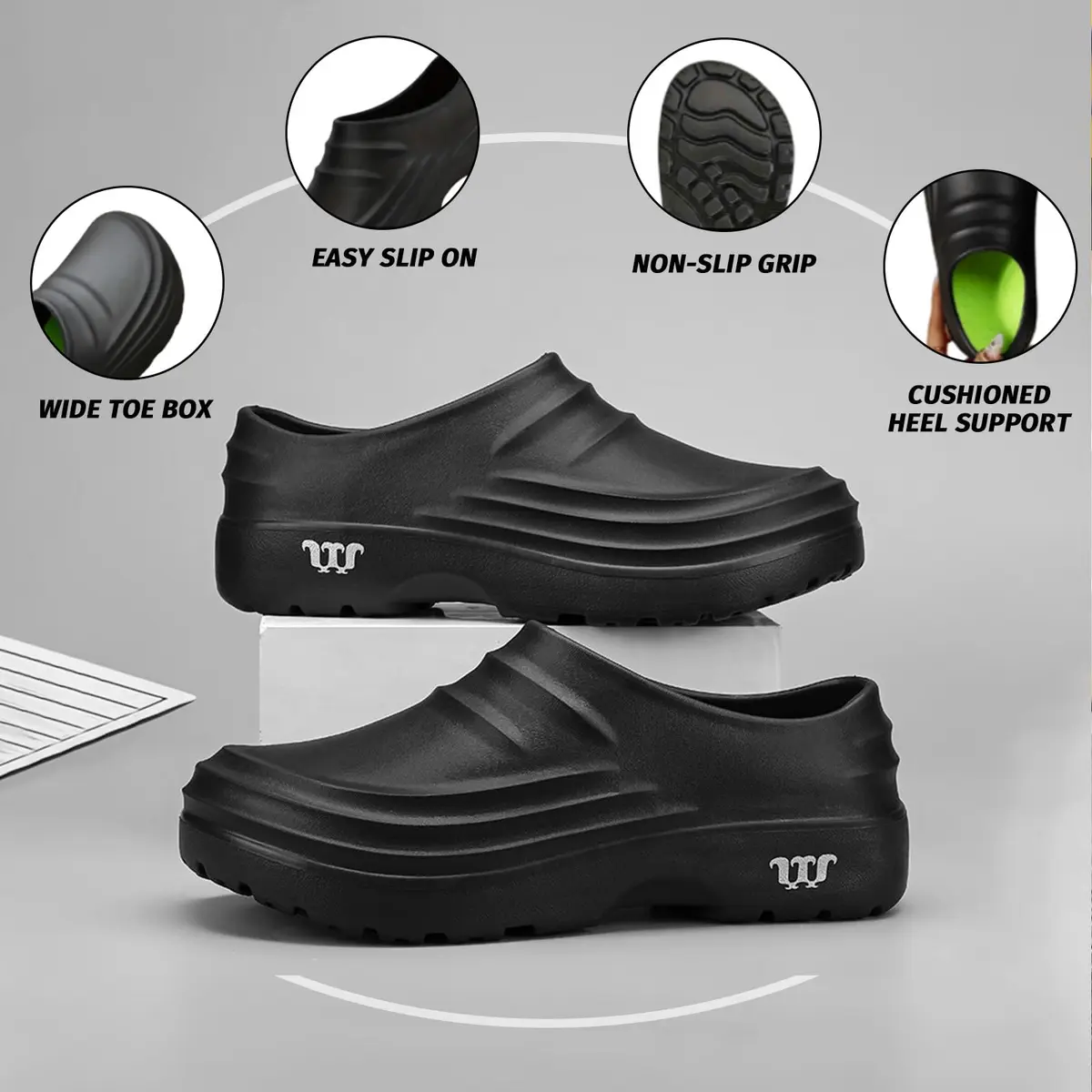 Deedlite Armadillo Chef Shoes for Men - Slip Resistant Waterproof Lightweight (6 Women/4 Men) | Non-slip Kitchen Clogs - view 6