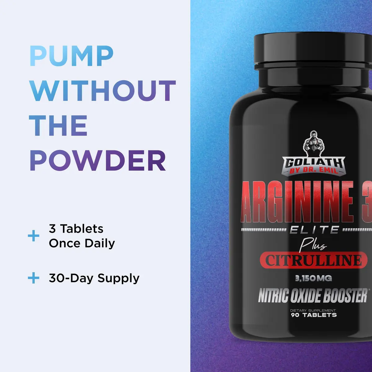 DR. EMIL NUTRITION Nitric Oxide Booster 90 Tablets | 3,150 mg L-Arginine & L-Citrulline for Workout Performance - view 6