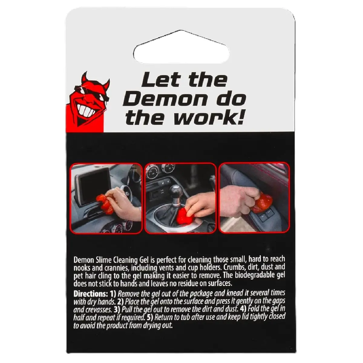 CarPlan Demon Slime Car Interior Cleaner Gel, 5.6 Oz | Hot Cherry Fragrance, Residue-Free Dust & Dirt Removal - view 7
