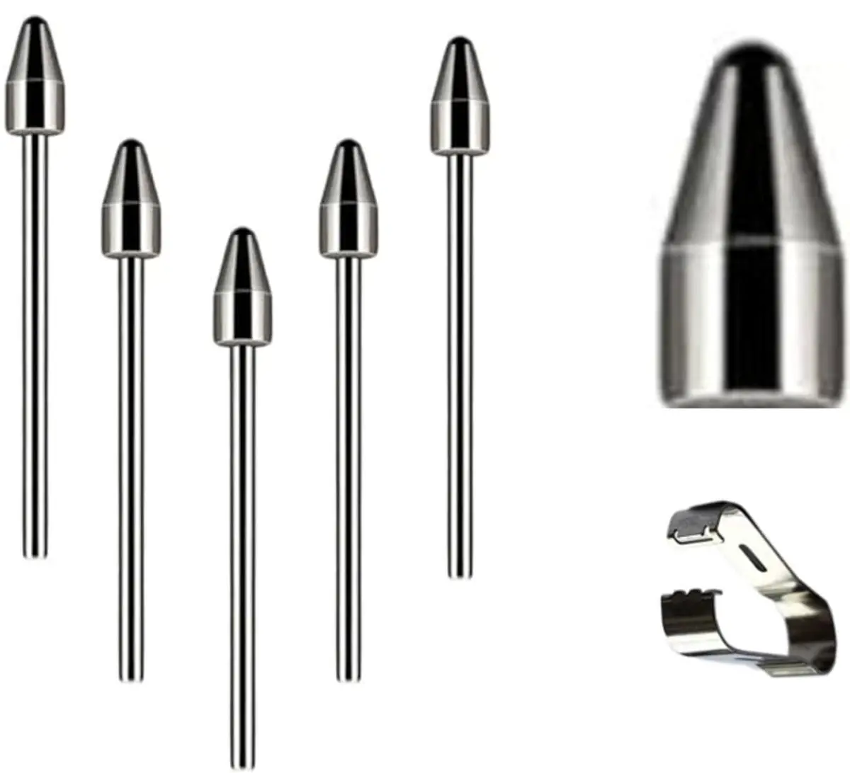 JMBTQ Metal Nibs Replacement for Samsung Galaxy Tab S Pens (5-Pack, 0.7mm) - main product image