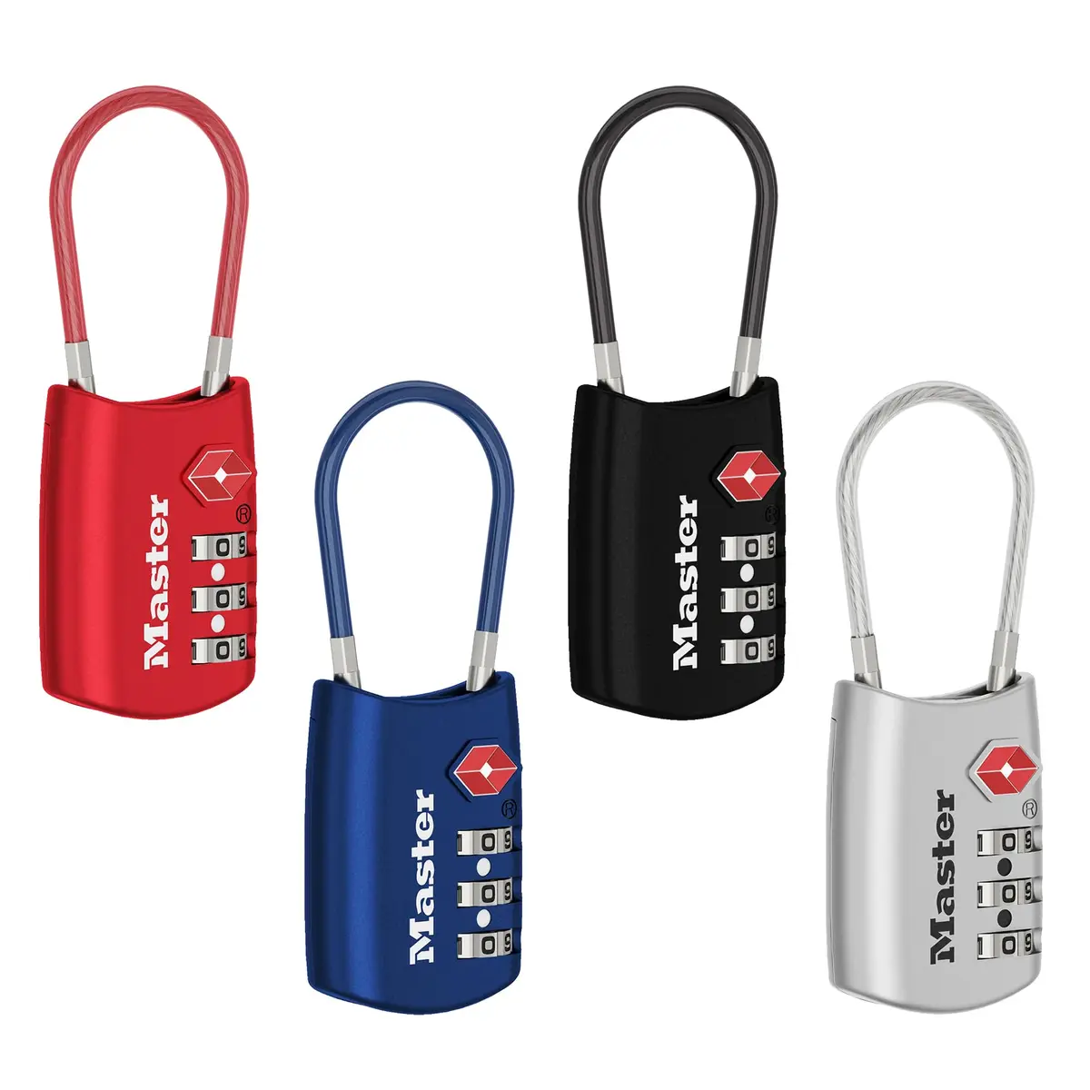 Master Lock TSA Approved Combination Luggage Lock 4-Pack | Resettable 3-Digit Lock for Suitcases & Backpacks - view 4