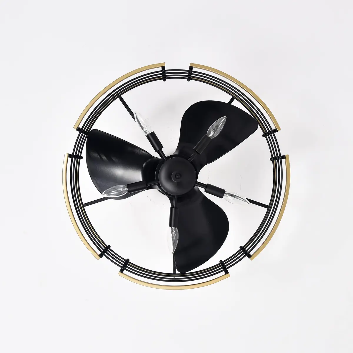 Home Accessories Veit 24 Inch Matte Gold Cage Design Fandelier | Modern Ceiling Fan with Remote - view 2
