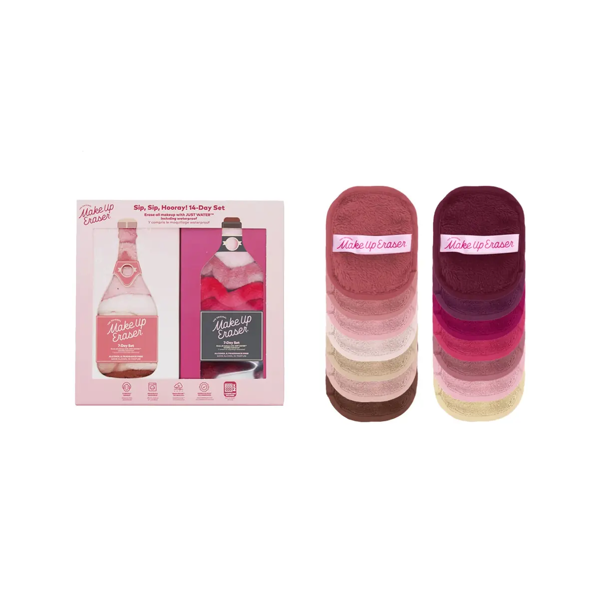 MakeUp Eraser Sip Sip Hooray 14-Day Gift Set | Erase All Makeup With Just Water, Including Waterproof Mascara - main product image