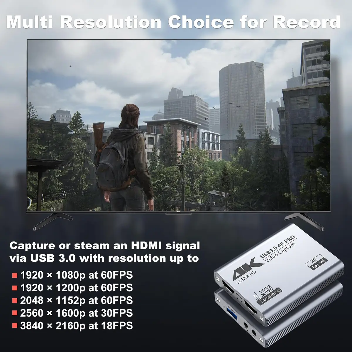 BINZET USB 3.0 4K Video Capture Card for PS5/Switch/Xbox/PC | 4K60Hz HDMI Loop-Out & Microphone Input - view 6