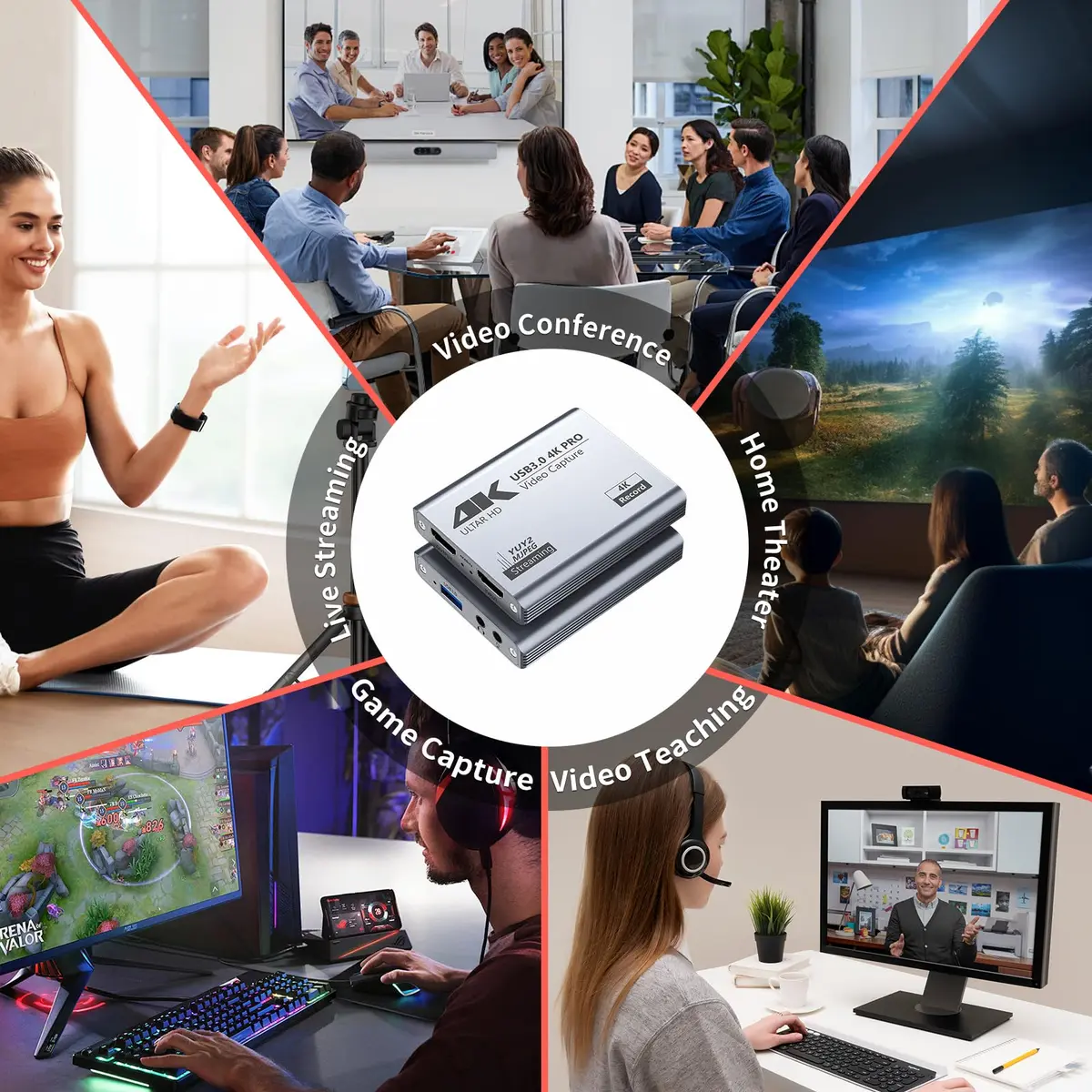 BINZET USB 3.0 4K Video Capture Card for PS5/Switch/Xbox/PC | 4K60Hz HDMI Loop-Out & Microphone Input - view 9
