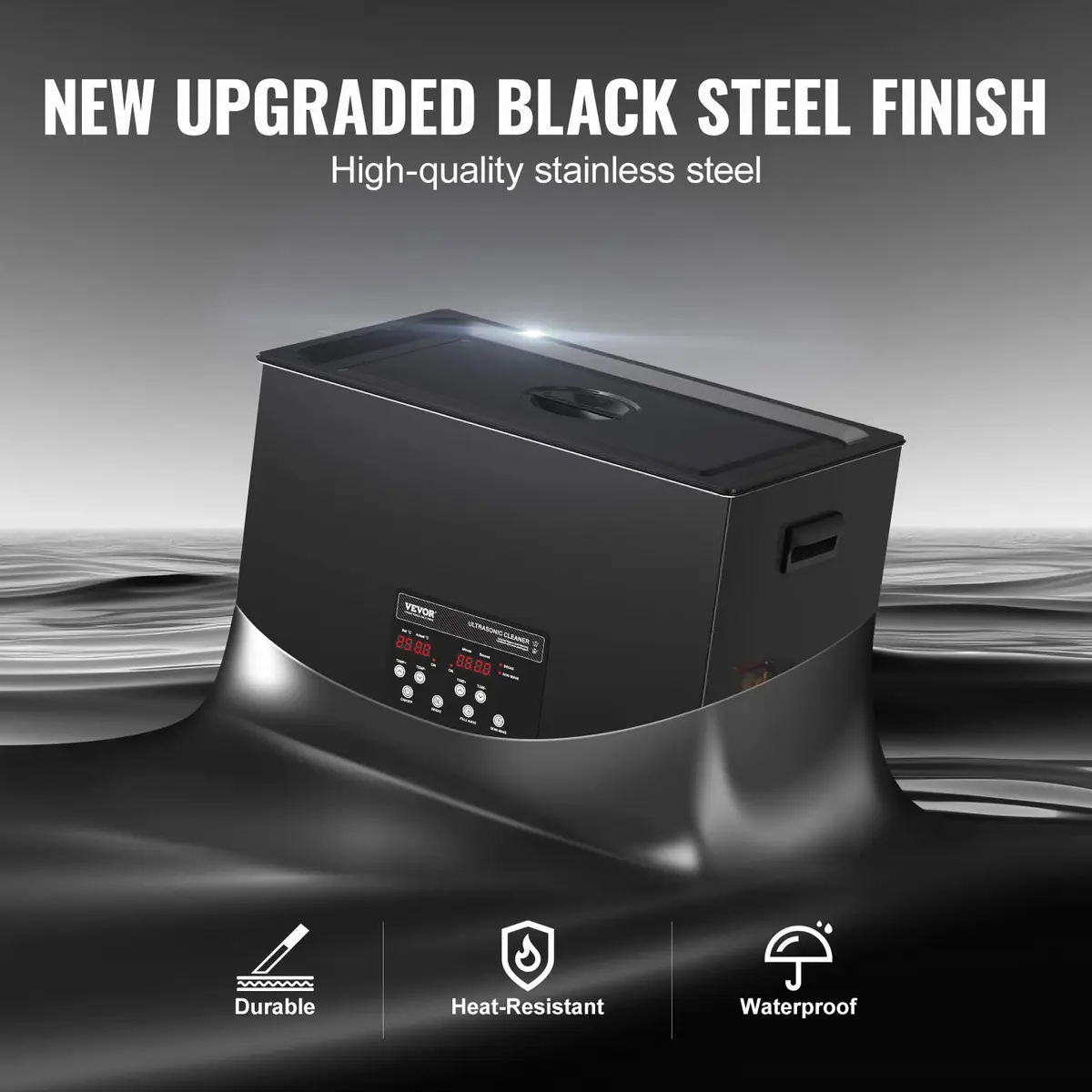 VEVOR 30L Ultrasonic Cleaner 600W Digital Cleaning Machine with Heater & Degassing 13.0 x 12.6 x 22.4 inches | Industrial Ultrasound Cleaner for Jewelry Tools - view 5