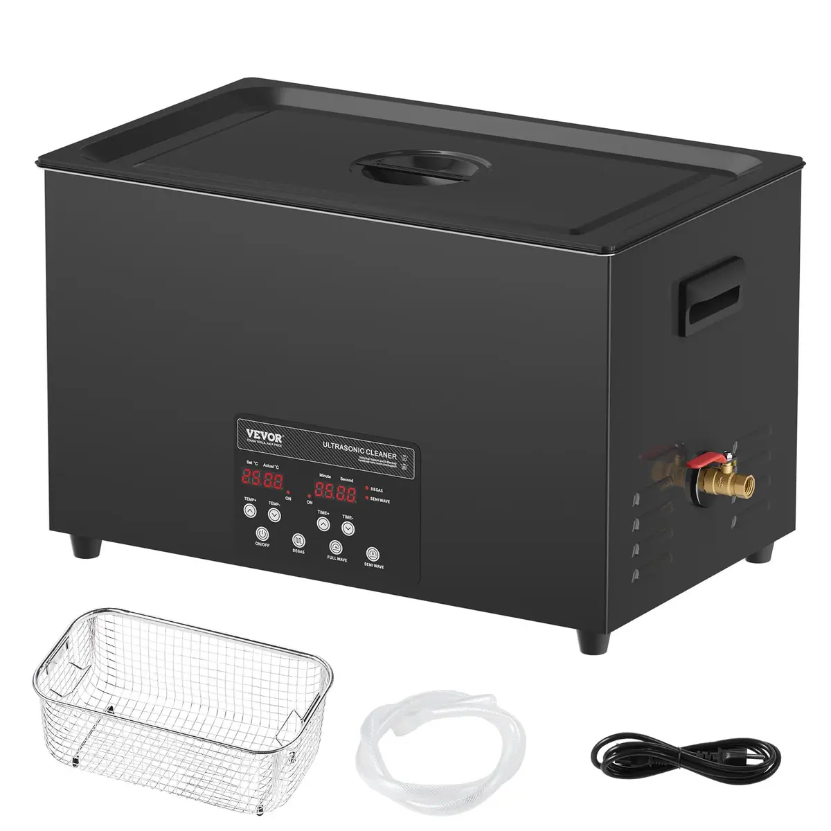 VEVOR 30L Ultrasonic Cleaner 600W Digital Cleaning Machine with Heater & Degassing 13.0 x 12.6 x 22.4 inches | Industrial Ultrasound Cleaner for Jewelry Tools - view 9