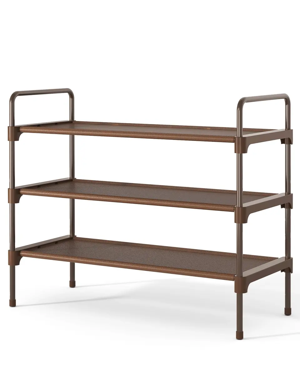 Kitsure 3-Tier Shoe Rack Organizer 68.6 cm (27.6") Wide | Stackable & Tool-Free Assembly for Entryway & Closet - main product image
