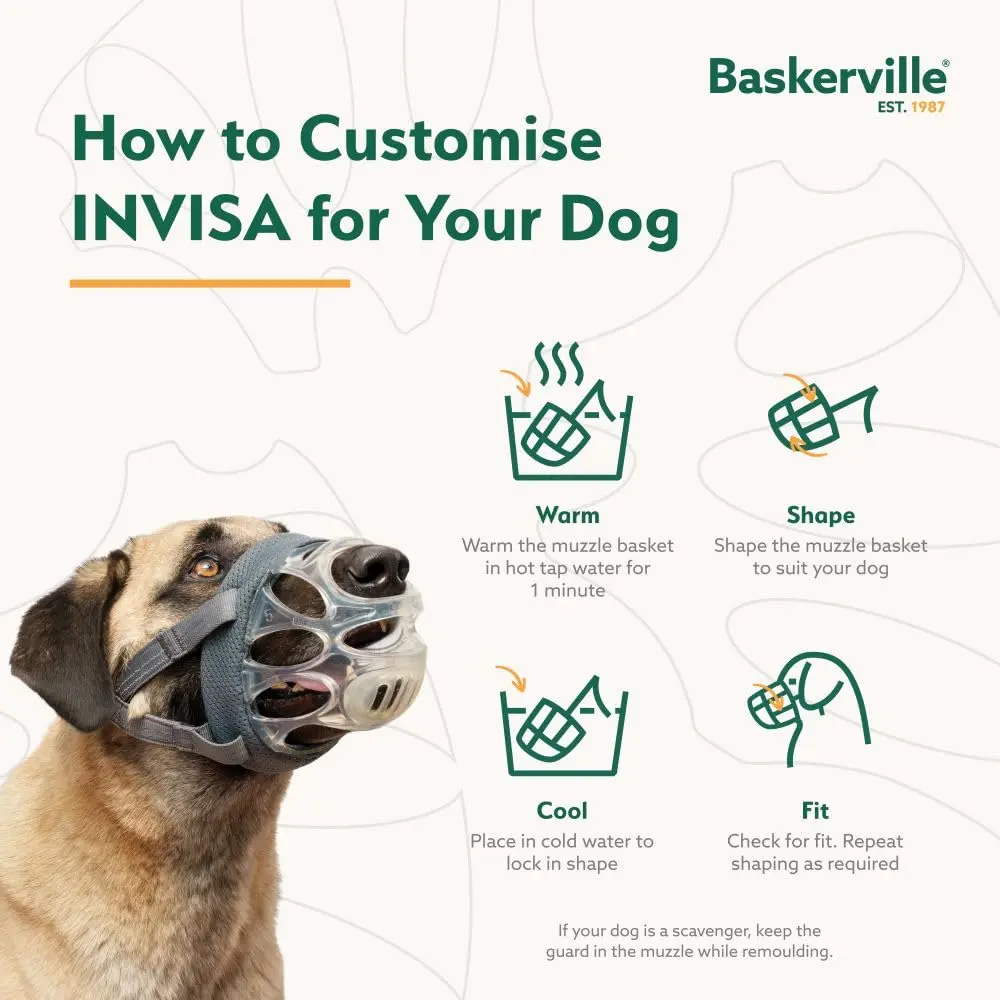 Baskerville INVISA Basket Dog Muzzle Size 1 | Transparent, Comfortable & Safe for Small Dogs - view 6