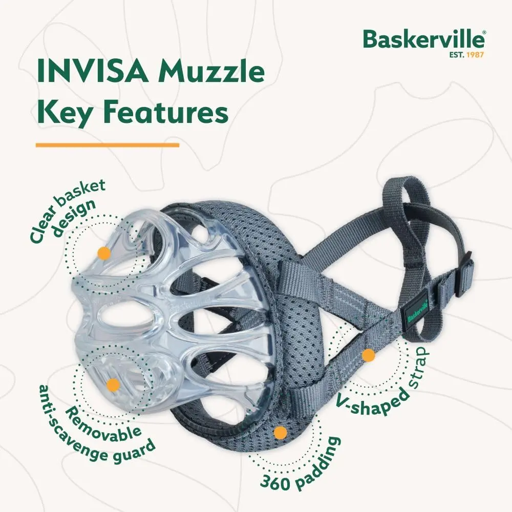 Baskerville INVISA Basket Dog Muzzle Size 1 | Transparent, Comfortable & Safe for Small Dogs - view 4