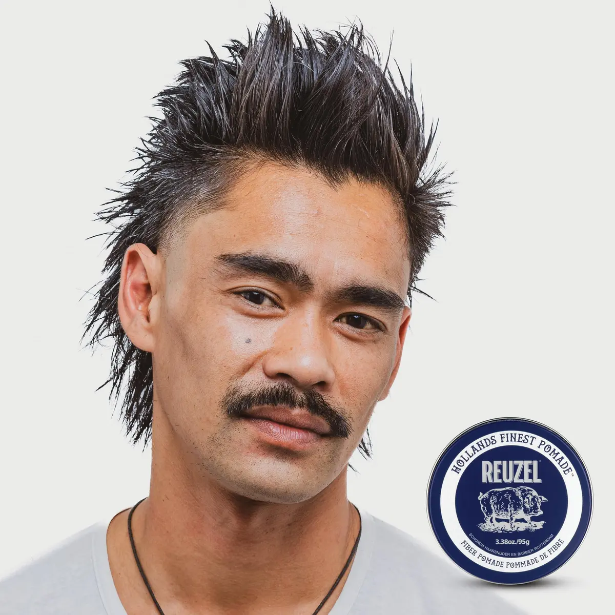REUZEL Fiber Pomade Strong Hold Low Shine 3.38 oz | Water-Based, Natural Finish, Flexible Control - view 7