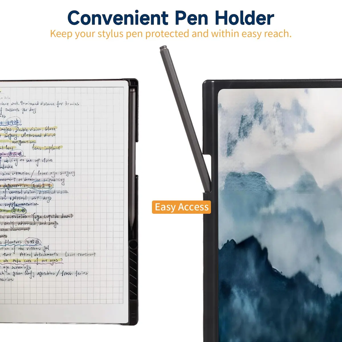 QIOFEARTH Case for Remarkable Paper Pro Tablet 11.8" (2024) | Misty Mountain Folio with Auto Sleep/Wake & Pen Holder - view 5