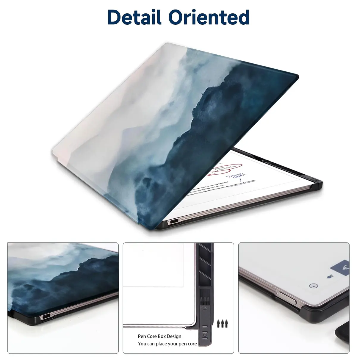 QIOFEARTH Case for Remarkable Paper Pro Tablet 11.8" (2024) | Misty Mountain Folio with Auto Sleep/Wake & Pen Holder - view 3