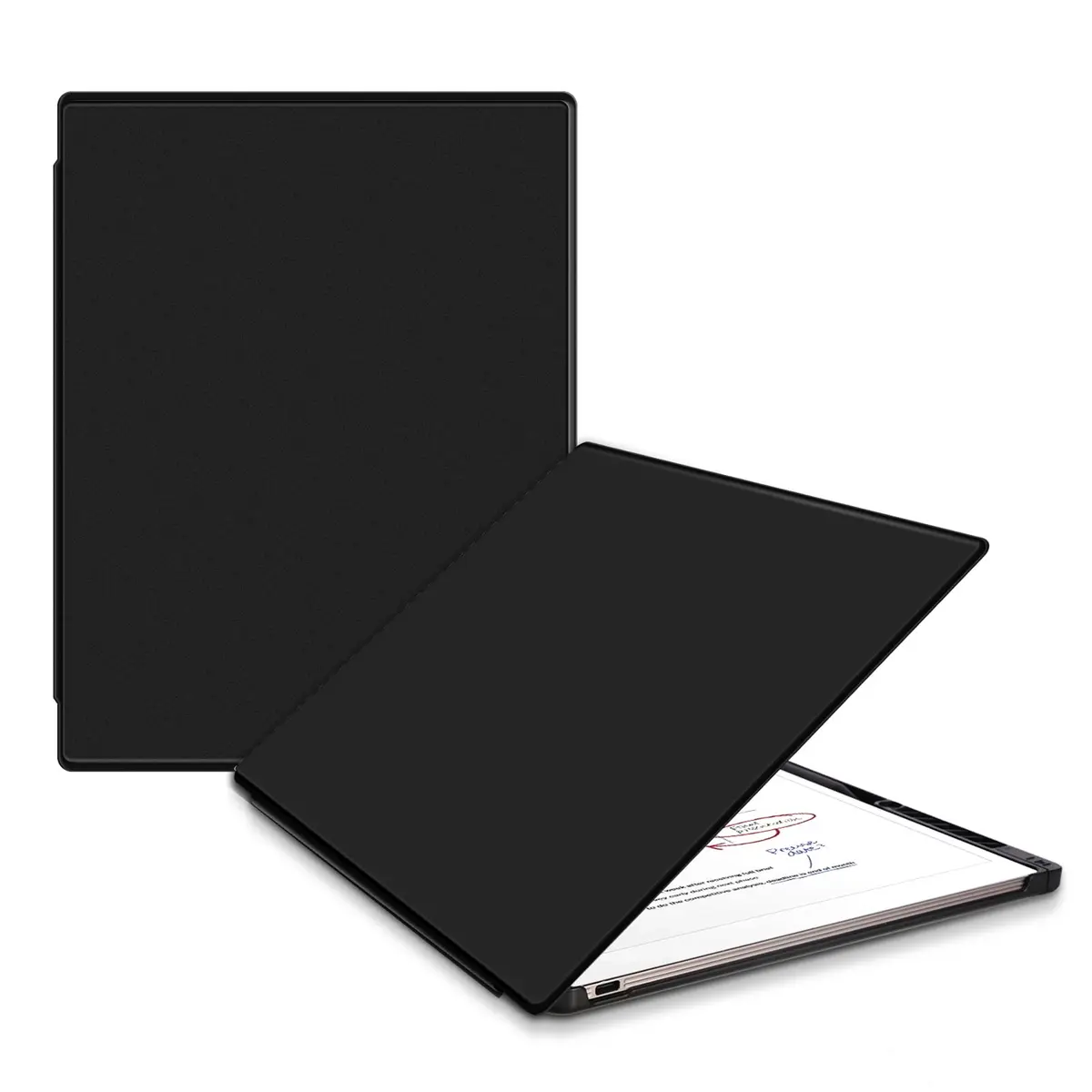 QIOFEARTH Case for Remarkable Paper Pro Tablet 11.8" (2024) Black Folio with Auto Sleep/Wake & Pen Holder | Hard Back Shell Protective Book Cover - main product image