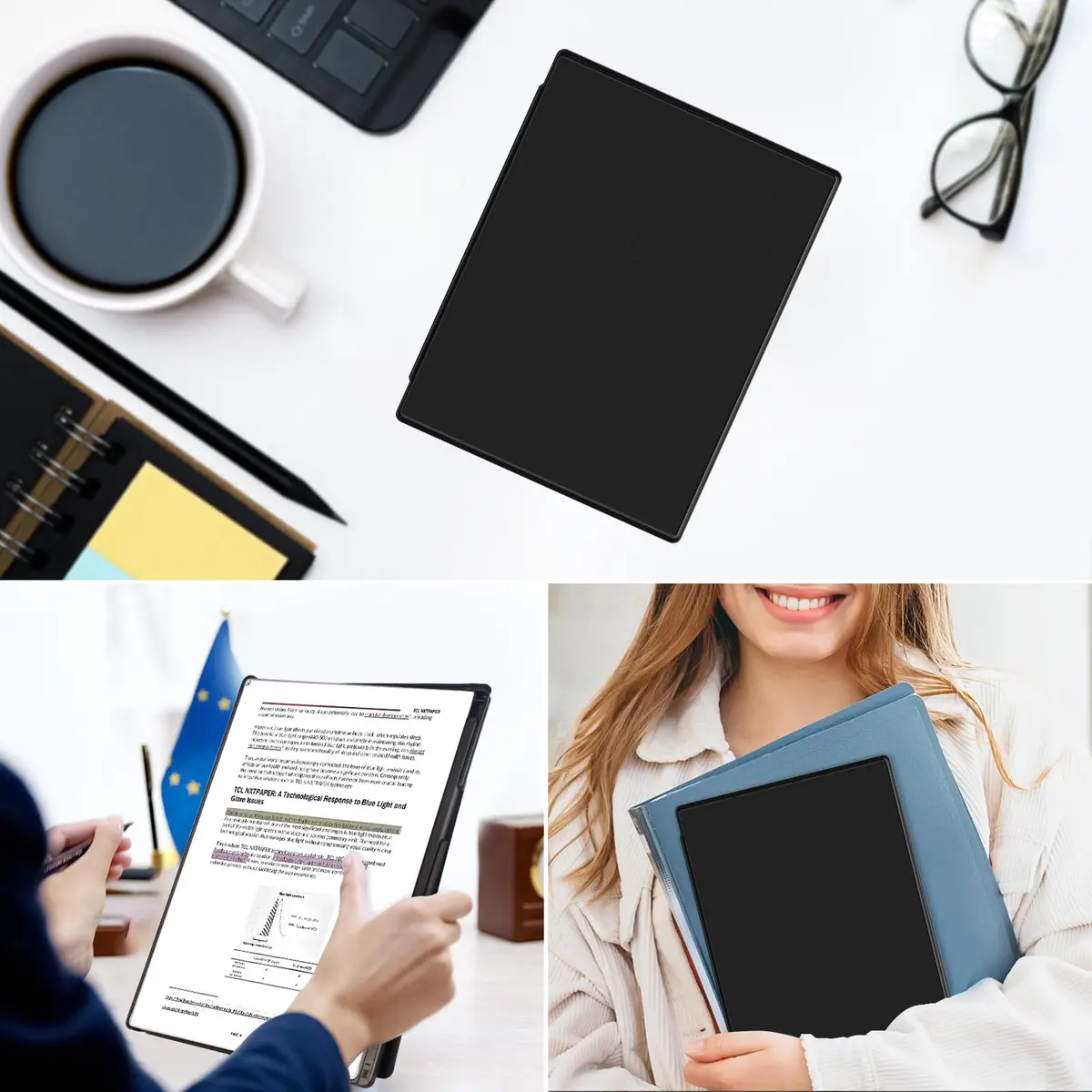 QIOFEARTH Case for Remarkable Paper Pro Tablet 11.8" (2024) Black Folio with Auto Sleep/Wake & Pen Holder | Hard Back Shell Protective Book Cover - view 6