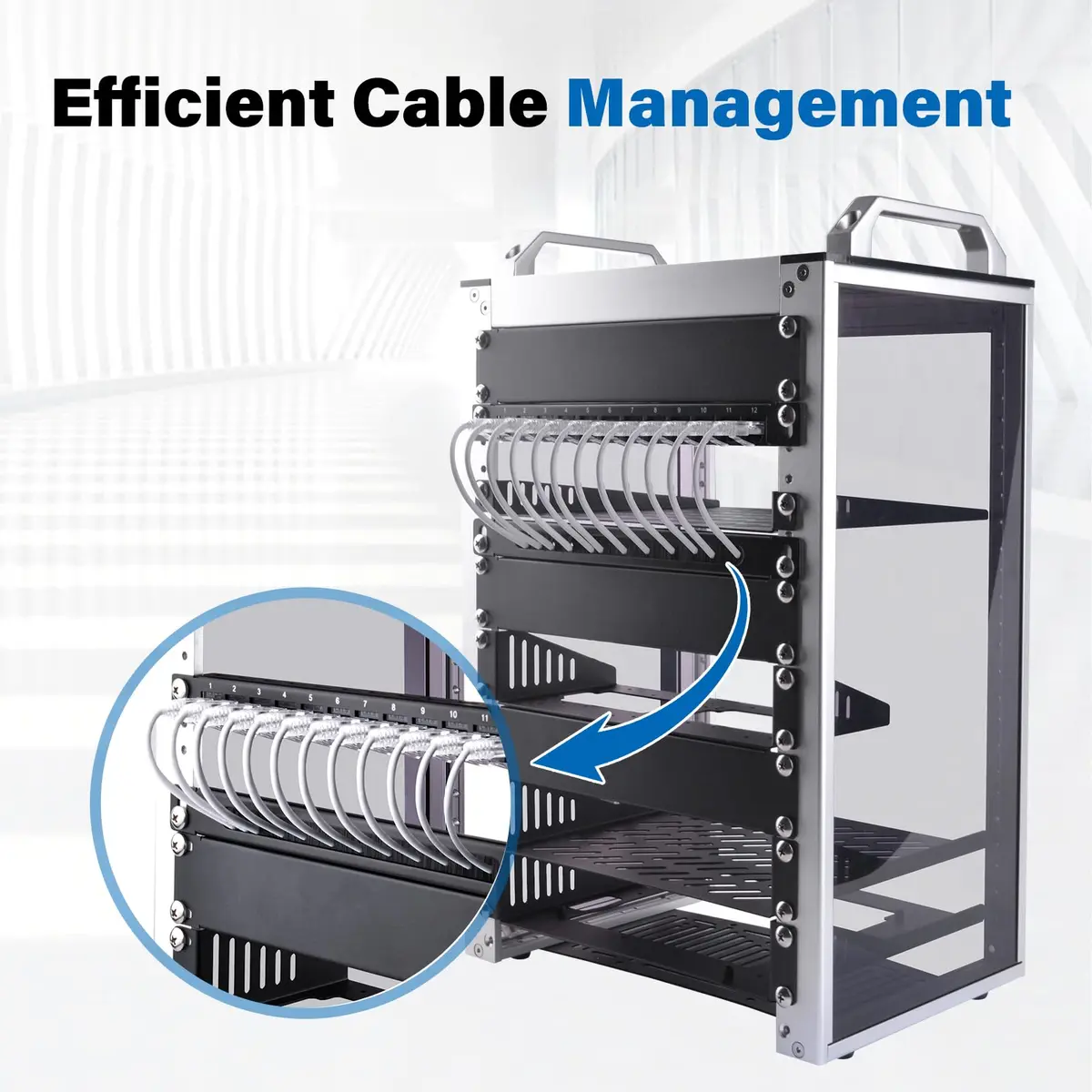 GeeekPi 0.5U Brush Cable Manager Rack Mount for 10" Server Rack | Cable Entry Brush Strip for Organized Management - view 6