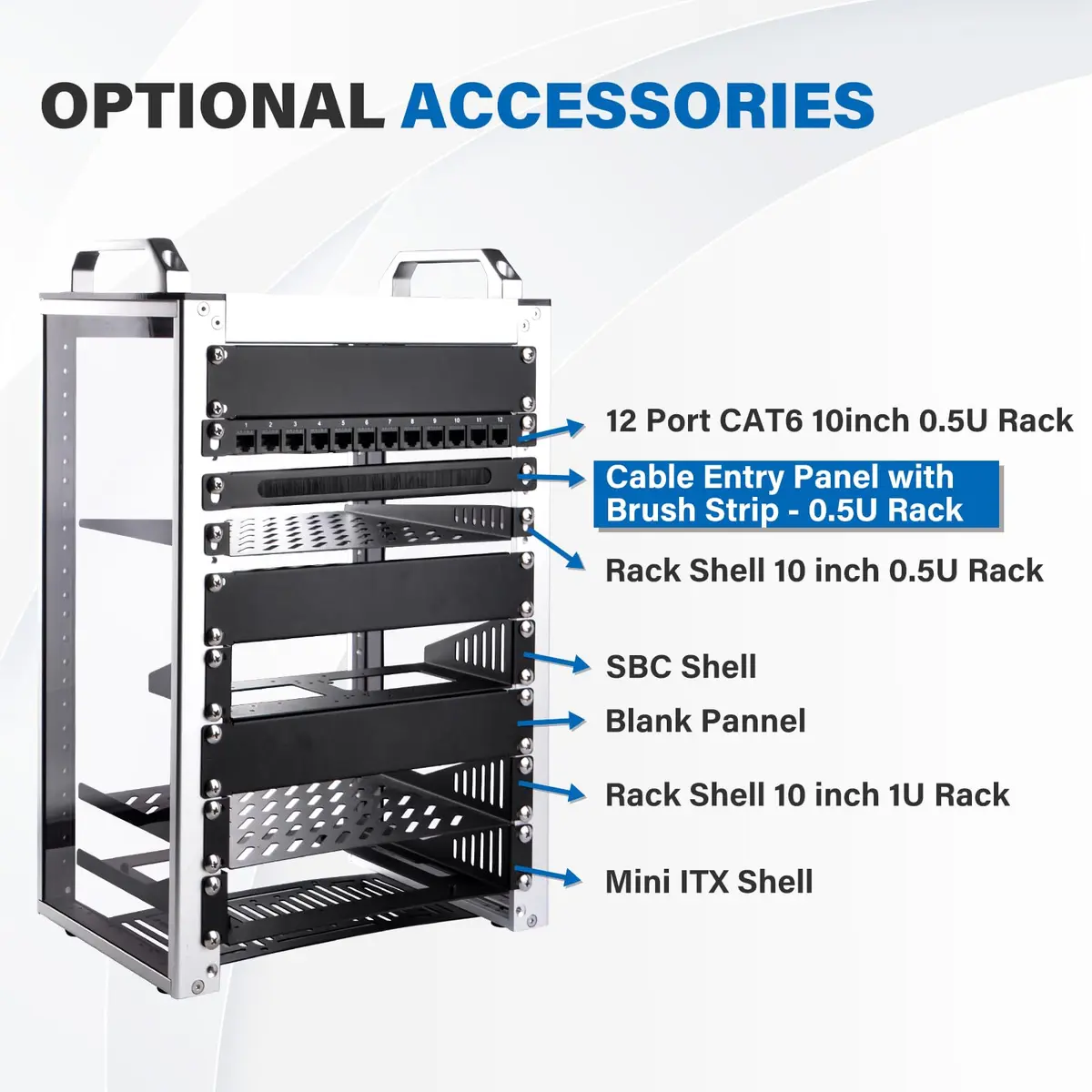 GeeekPi 0.5U Brush Cable Manager Rack Mount for 10" Server Rack | Cable Entry Brush Strip for Organized Management - view 7