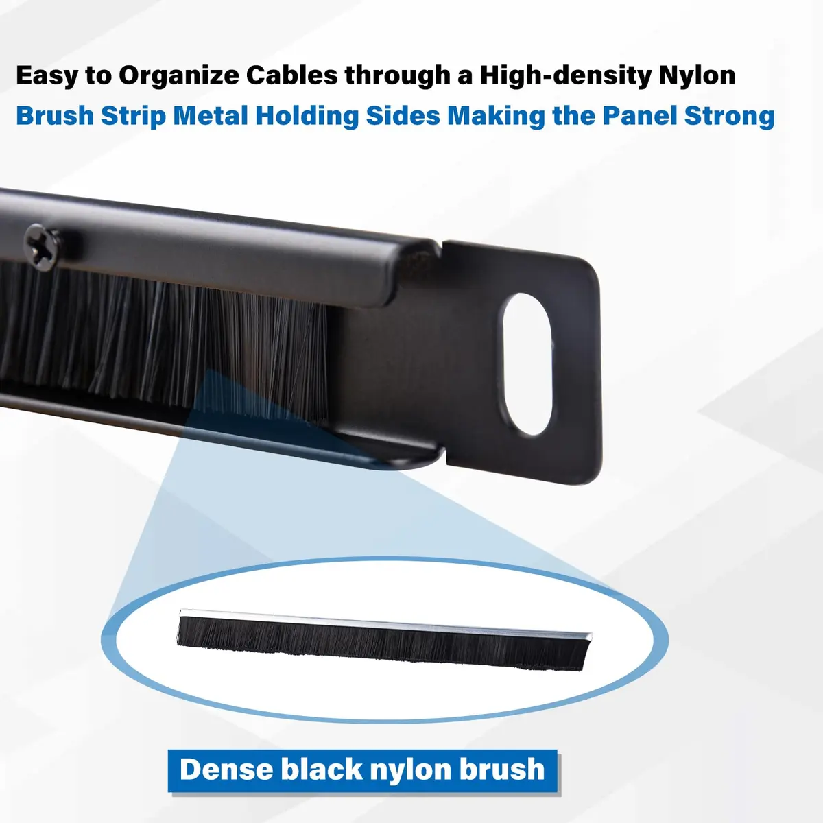 GeeekPi 0.5U Brush Cable Manager Rack Mount for 10" Server Rack | Cable Entry Brush Strip for Organized Management - view 8