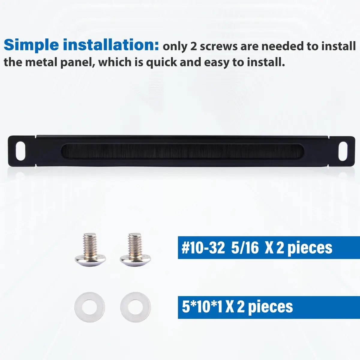 GeeekPi 0.5U Brush Cable Manager Rack Mount for 10" Server Rack | Cable Entry Brush Strip for Organized Management - view 9
