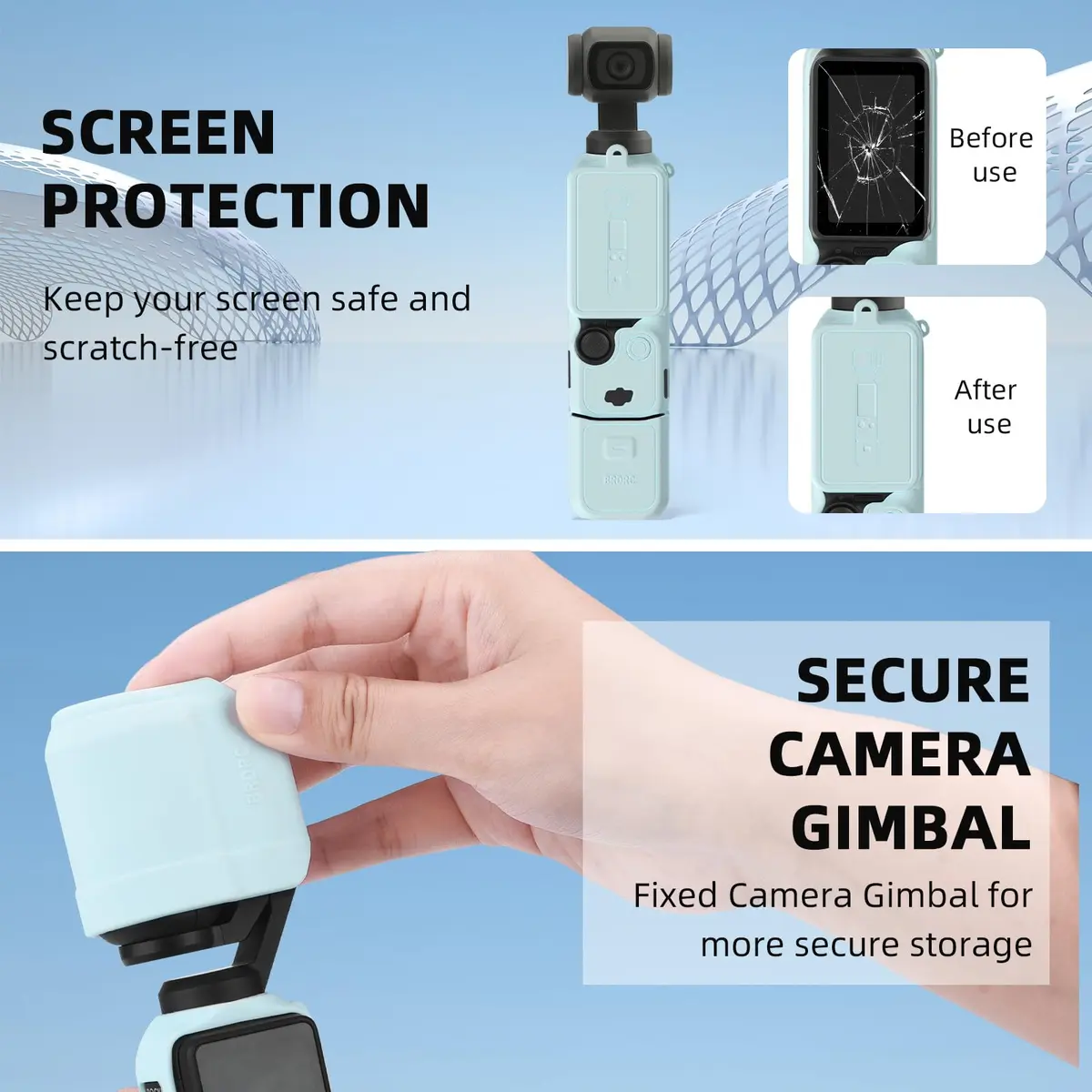 BRDRC Pocket 3 Silicone Cover for DJI OSMO Pocket 3 | Scratch-Resistant Skin & Anti-Loss Strap - view 5