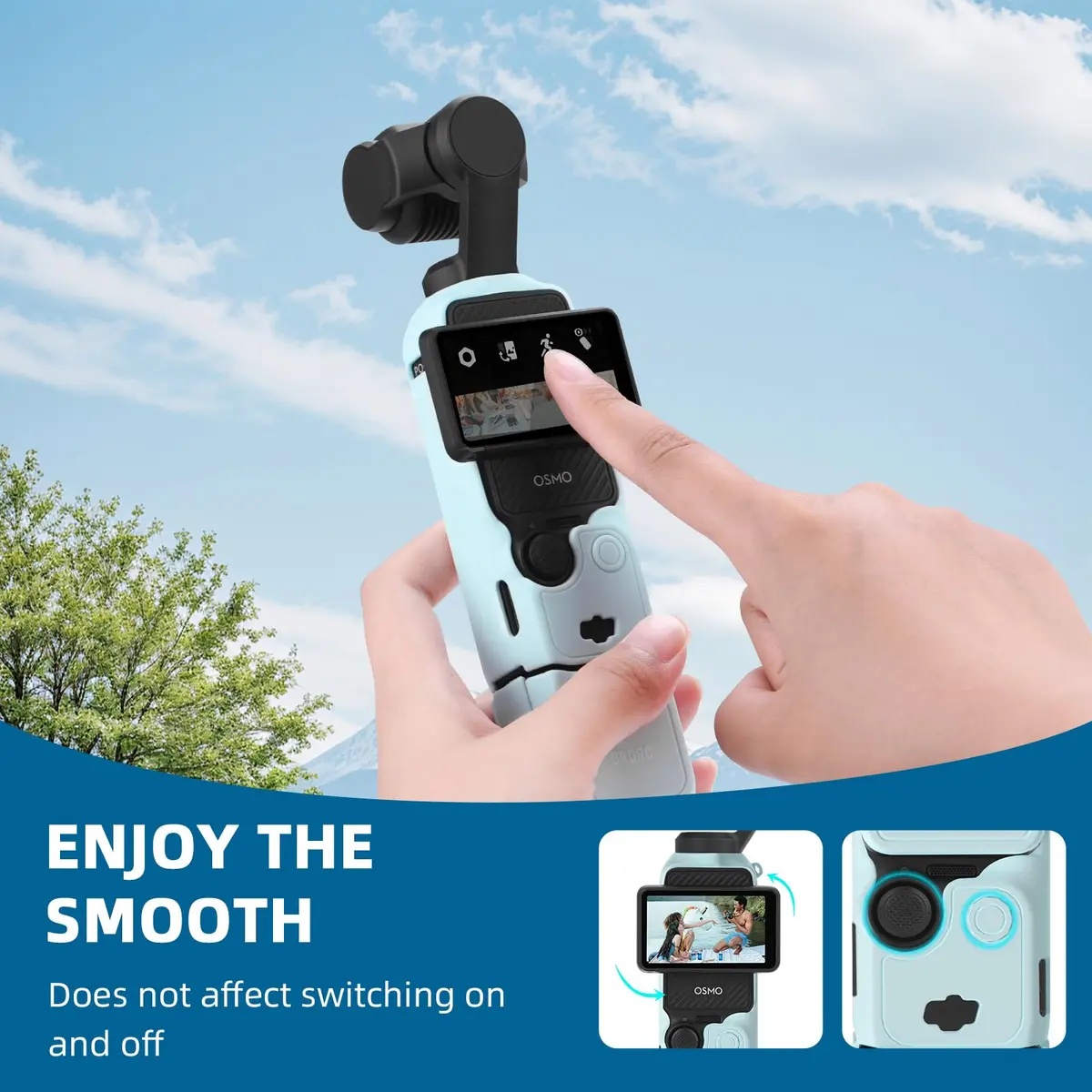 BRDRC Pocket 3 Silicone Cover for DJI OSMO Pocket 3 | Scratch-Resistant Skin & Anti-Loss Strap - view 3