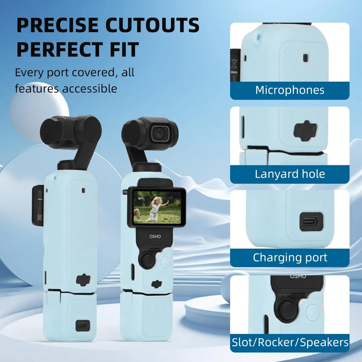 BRDRC Pocket 3 Silicone Cover for DJI OSMO Pocket 3 | Scratch-Resistant Skin & Anti-Loss Strap - view 4