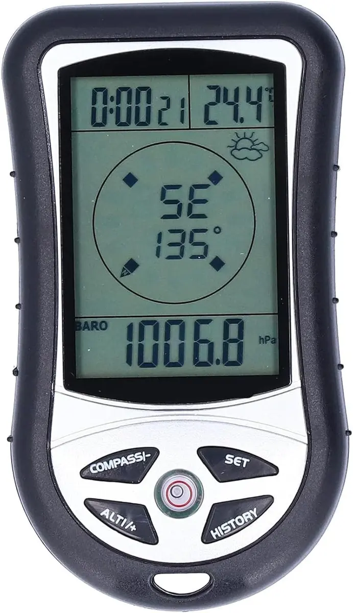 Kodrily Digital Altimeter, Compass & Thermometer | 8-in-1 Hiking Tool, -2300 to 29500FT, 1100MBAR, 0°C-60°C | India Import - main product image