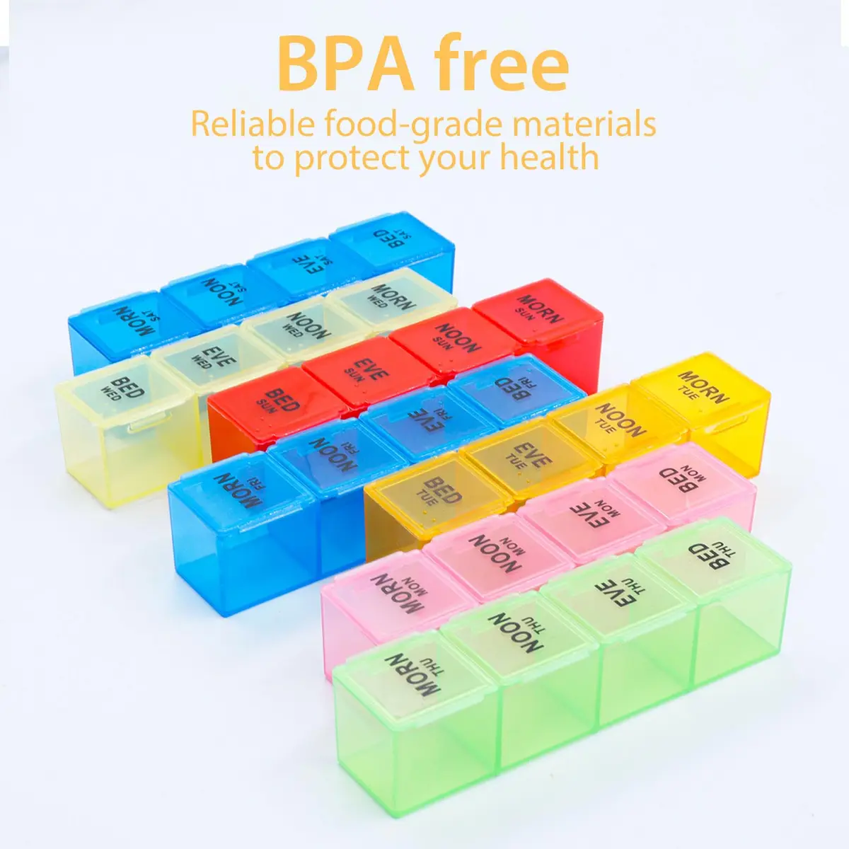 Acquwistach Extra Large Pill Box Weekly Organizer 28 Days | 4 Compartments per Day, Big Storage, Locking Design - view 3