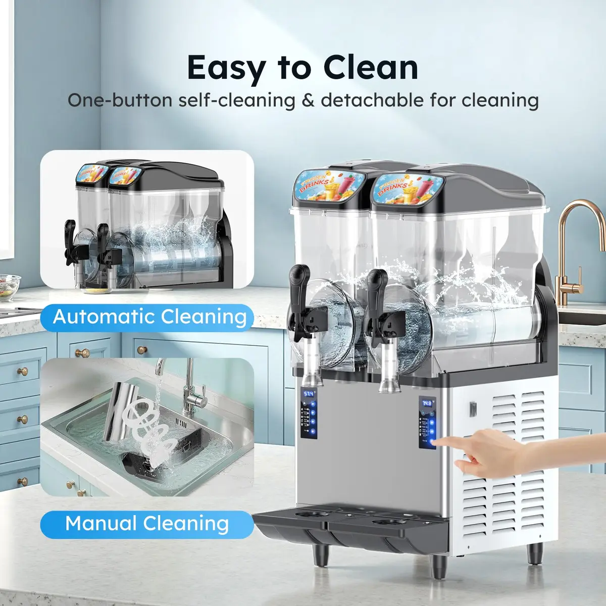 Mojgar Commercial Slushie Machine 30L | Large Capacity, Fast Cooling & Self-Cleaning - view 5