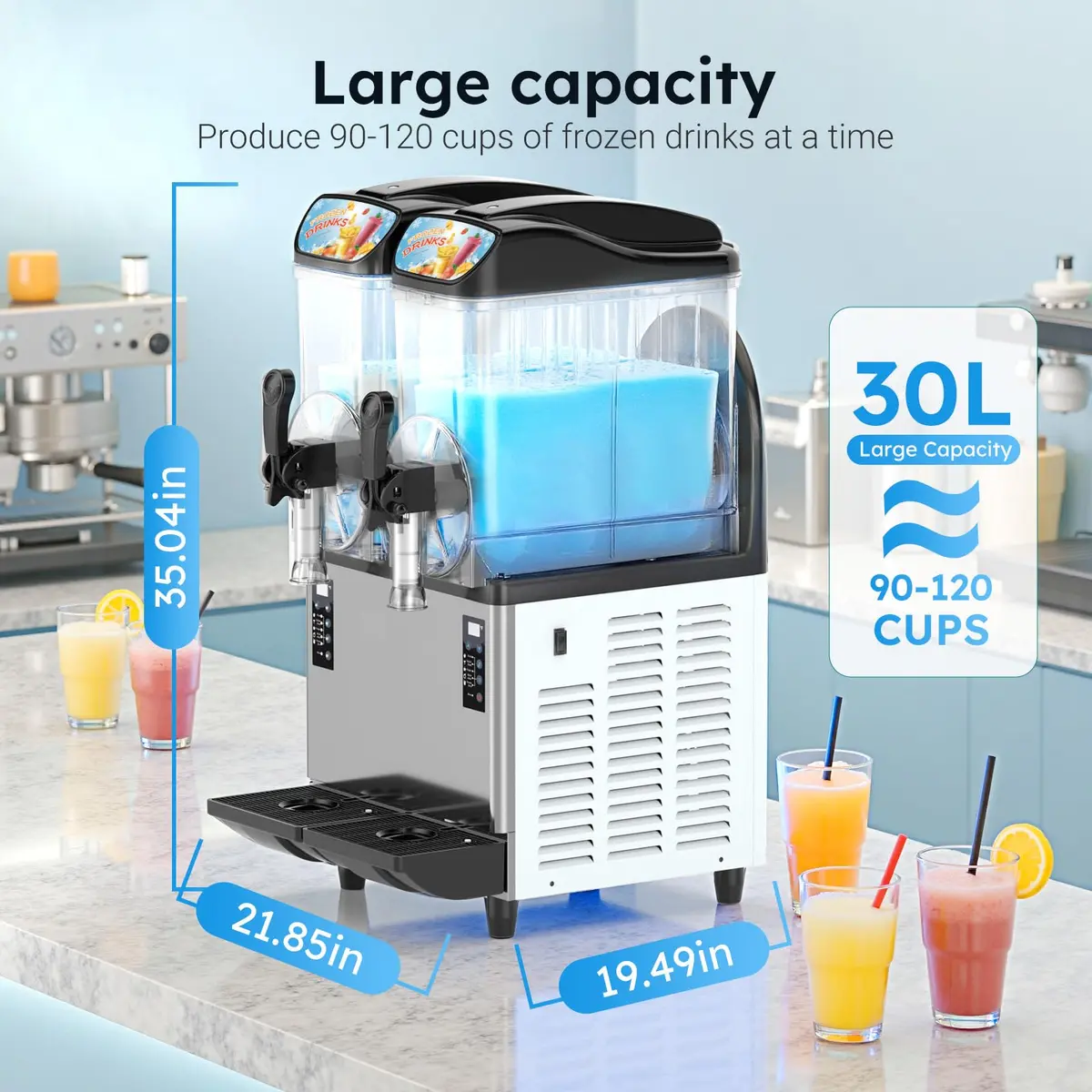Mojgar Commercial Slushie Machine 30L | Large Capacity, Fast Cooling & Self-Cleaning - view 6