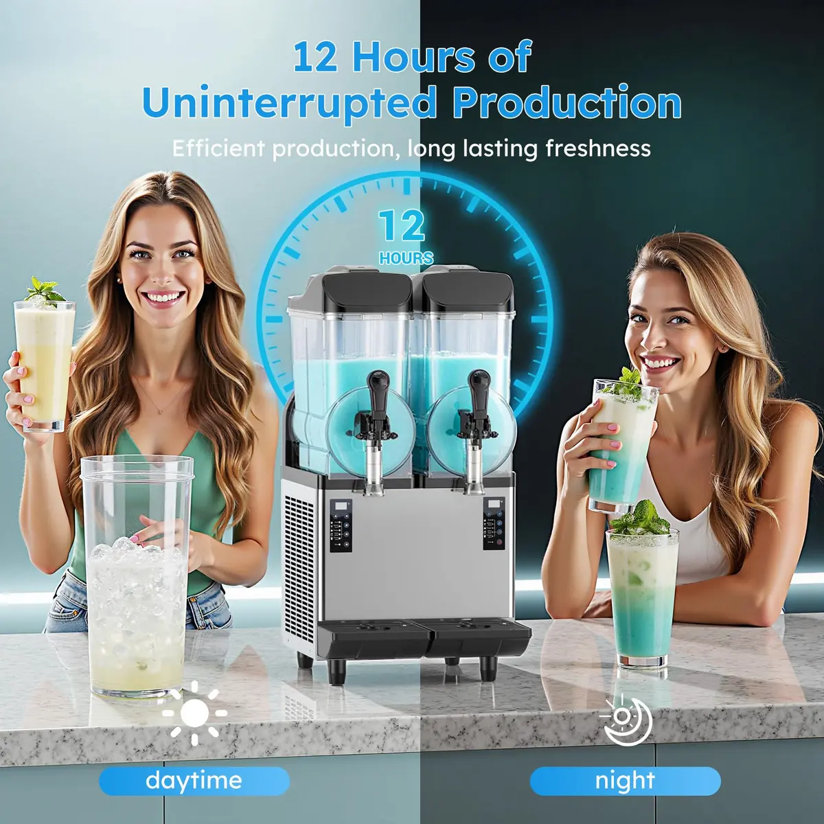 Mojgar Commercial Slushie Machine 30L | Large Capacity, Fast Cooling & Self-Cleaning - view 8